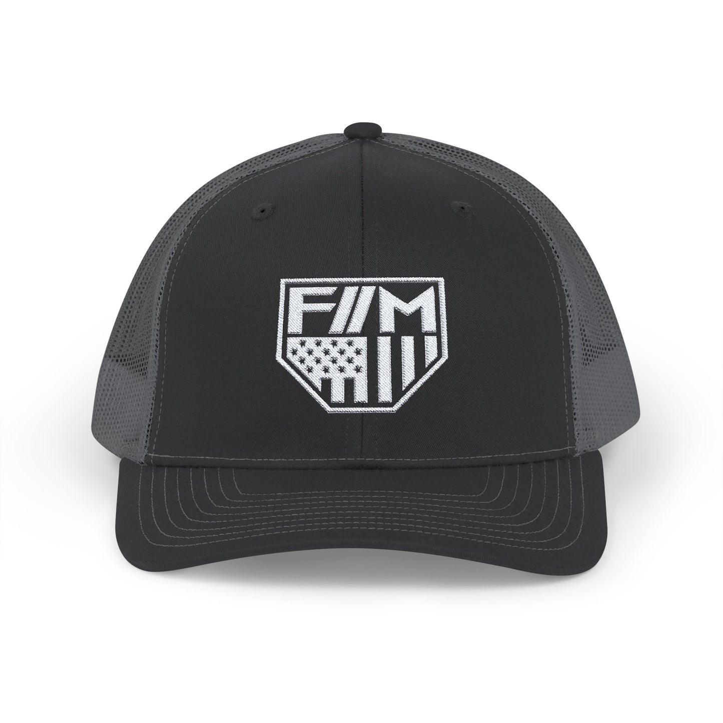 Shield Snapback Trucker Cap (White)
