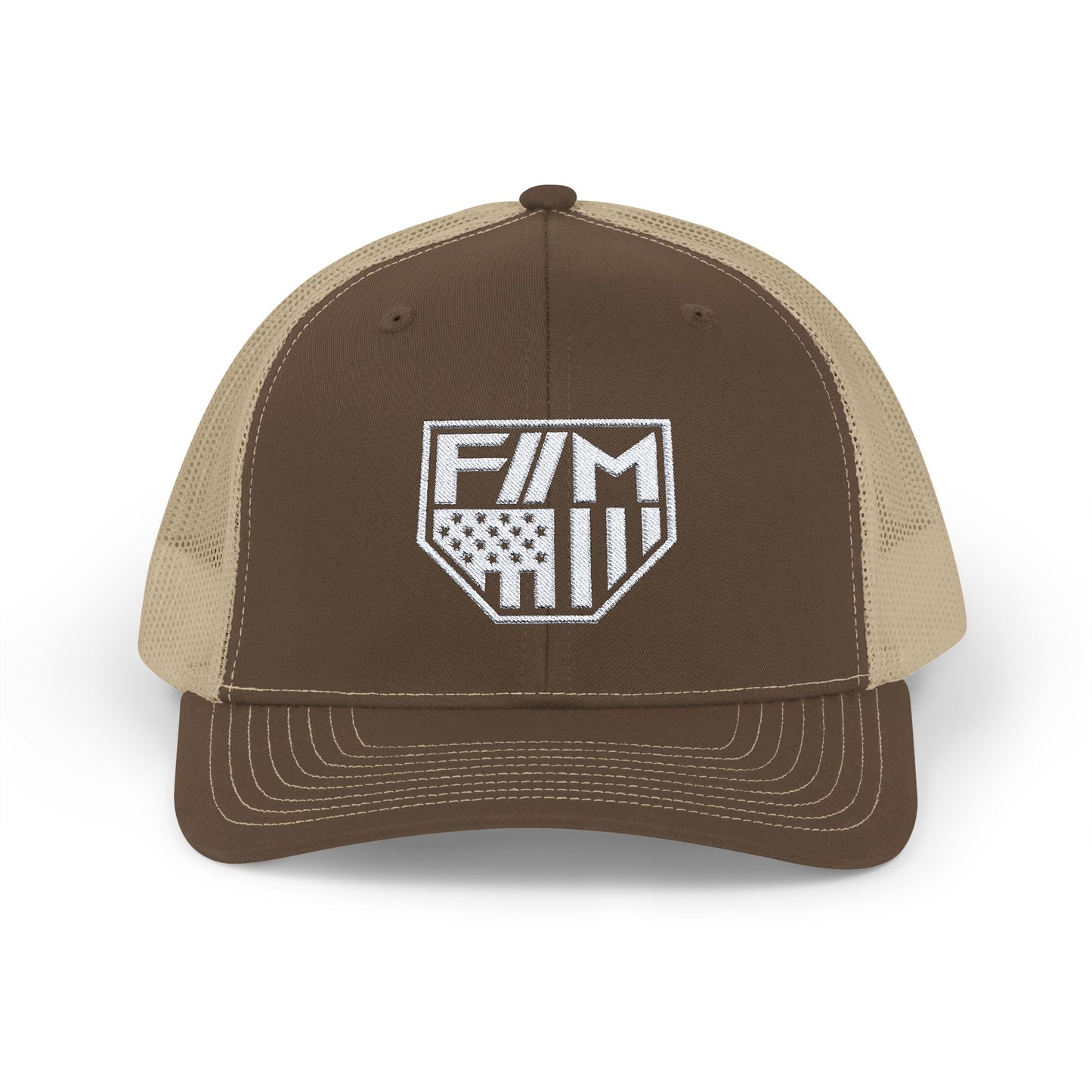 Shield Snapback Trucker Cap (White)