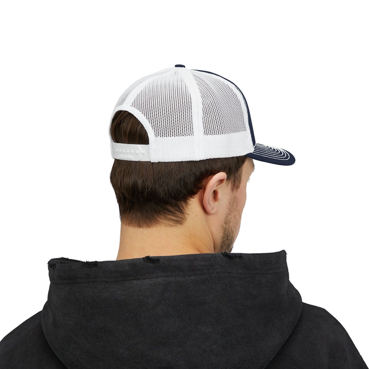 Shield Snapback Trucker Cap (White)