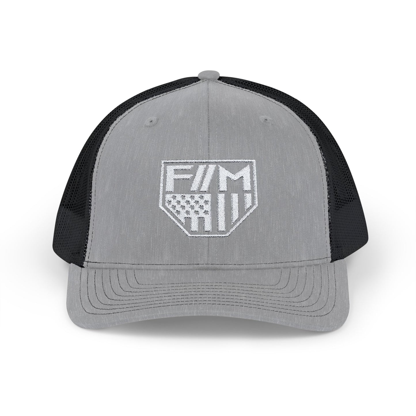 Shield Snapback Trucker Cap (White)