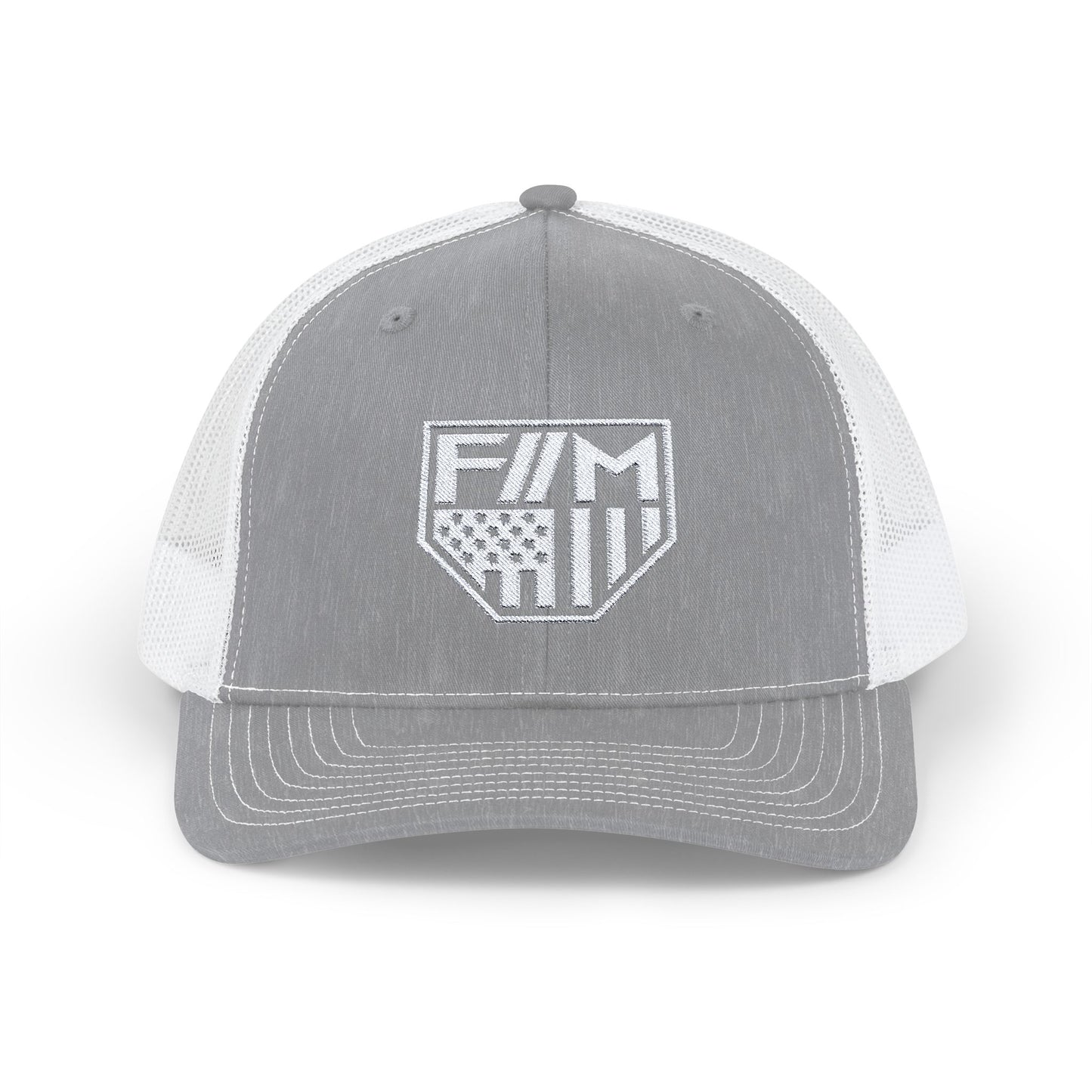 Shield Snapback Trucker Cap (White)