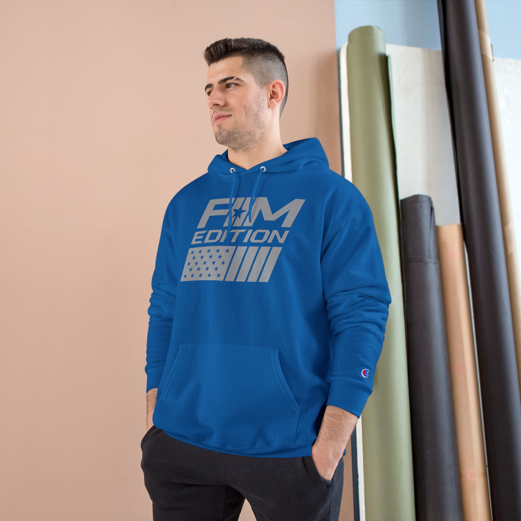 Champion Hoodie - Forgotten Man Edition Flag Logo - Cozy Patriotic